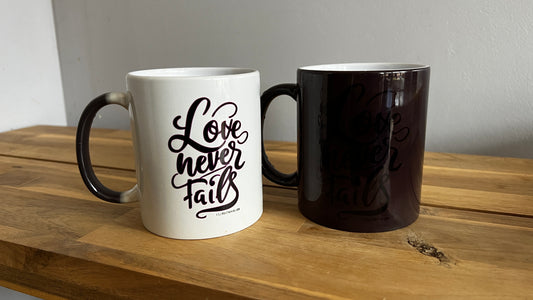 Love never Fails - Color Changing Magic 11oz Ceramic Mug