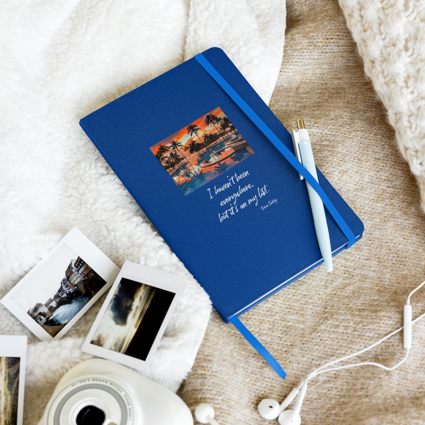 Travel notebook with quote, Hardcover bound