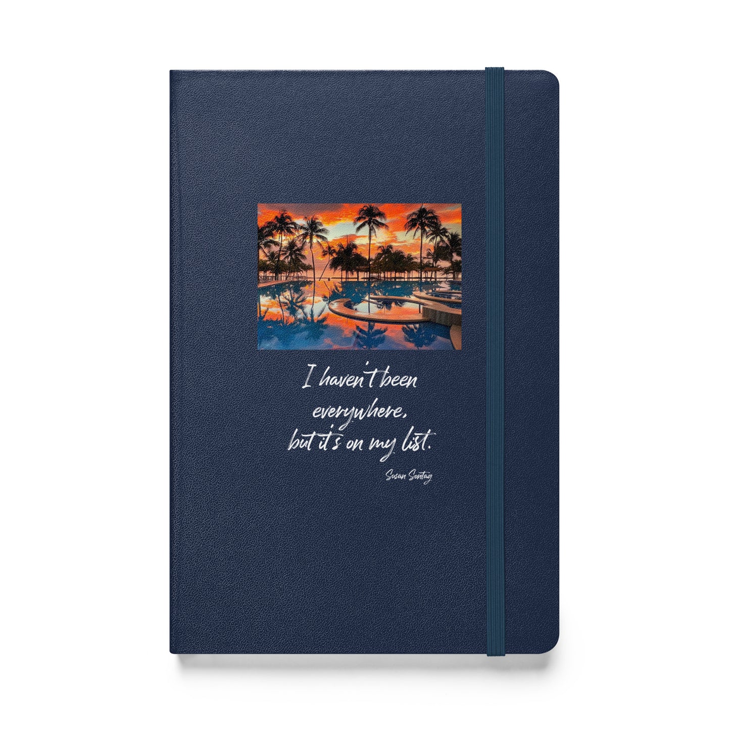 Travel notebook with quote, Hardcover bound