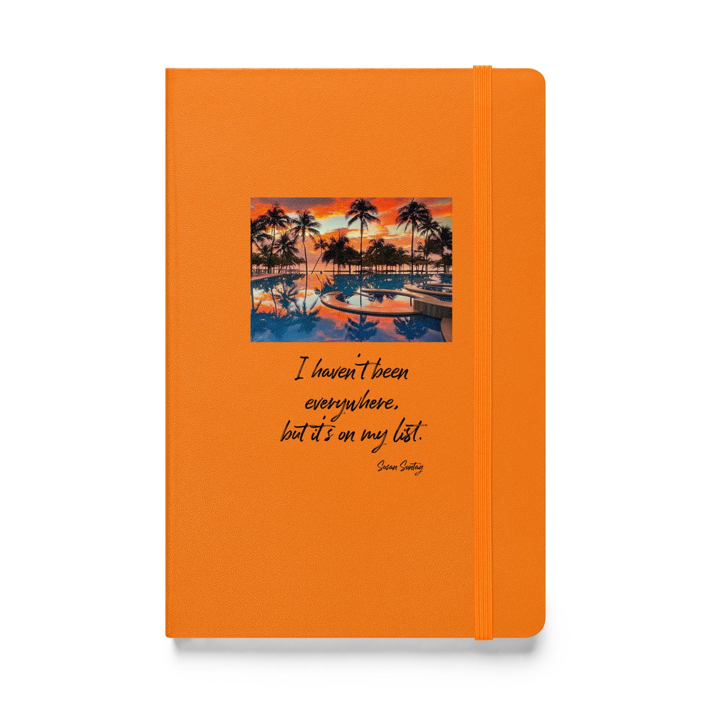 Travel notebook with quote, Hardcover bound