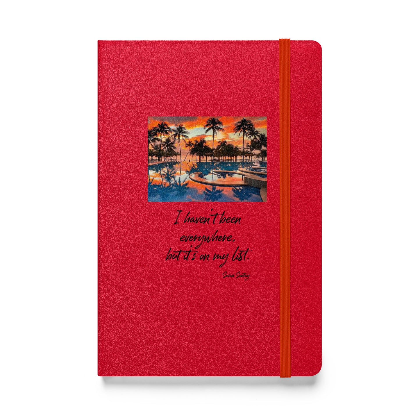 Travel notebook with quote, Hardcover bound