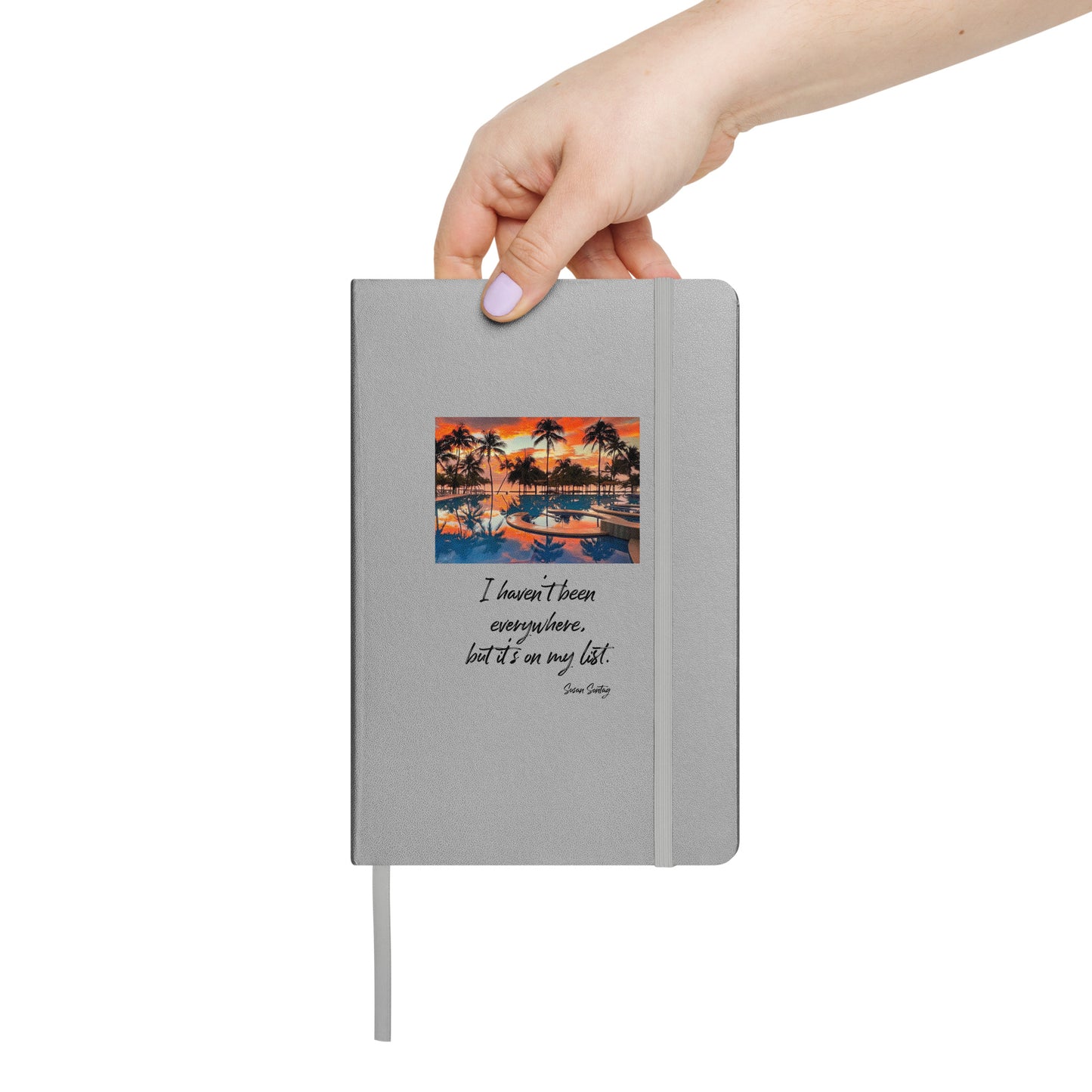 Travel notebook with quote, Hardcover bound