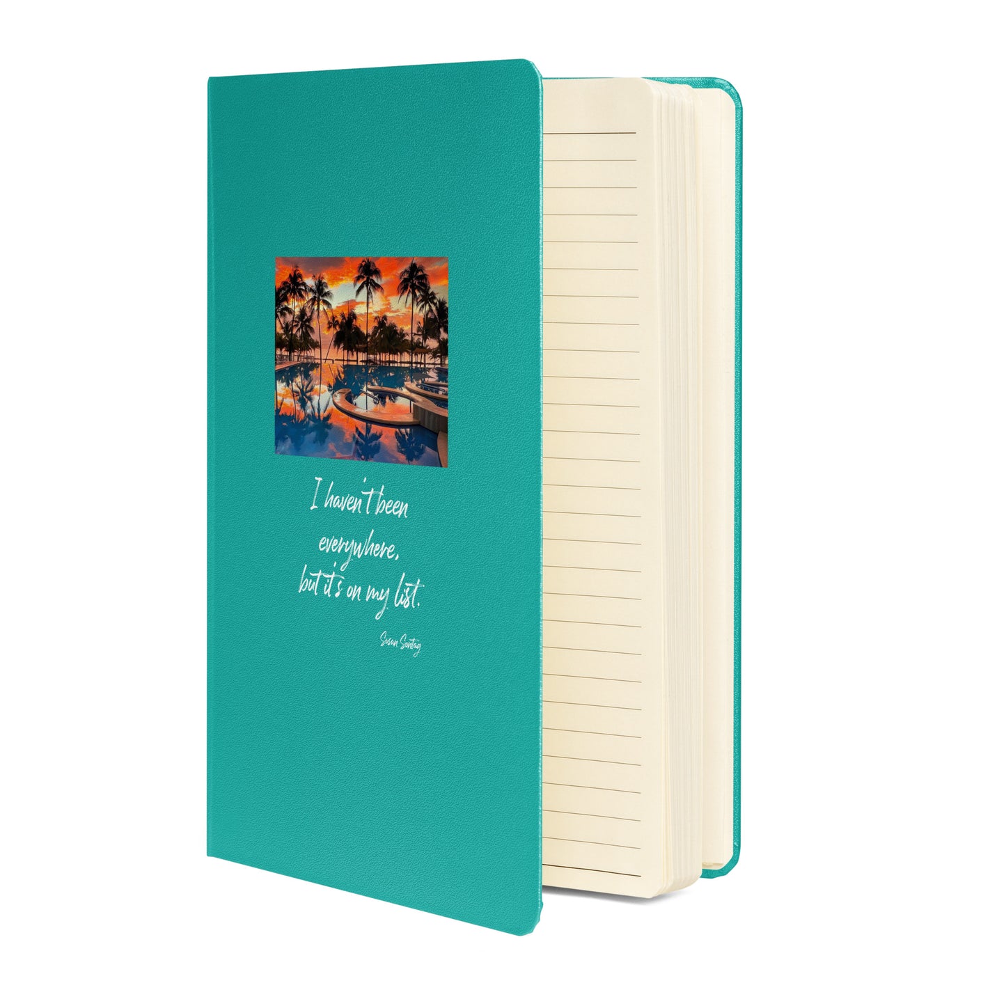 Travel notebook with quote, Hardcover bound