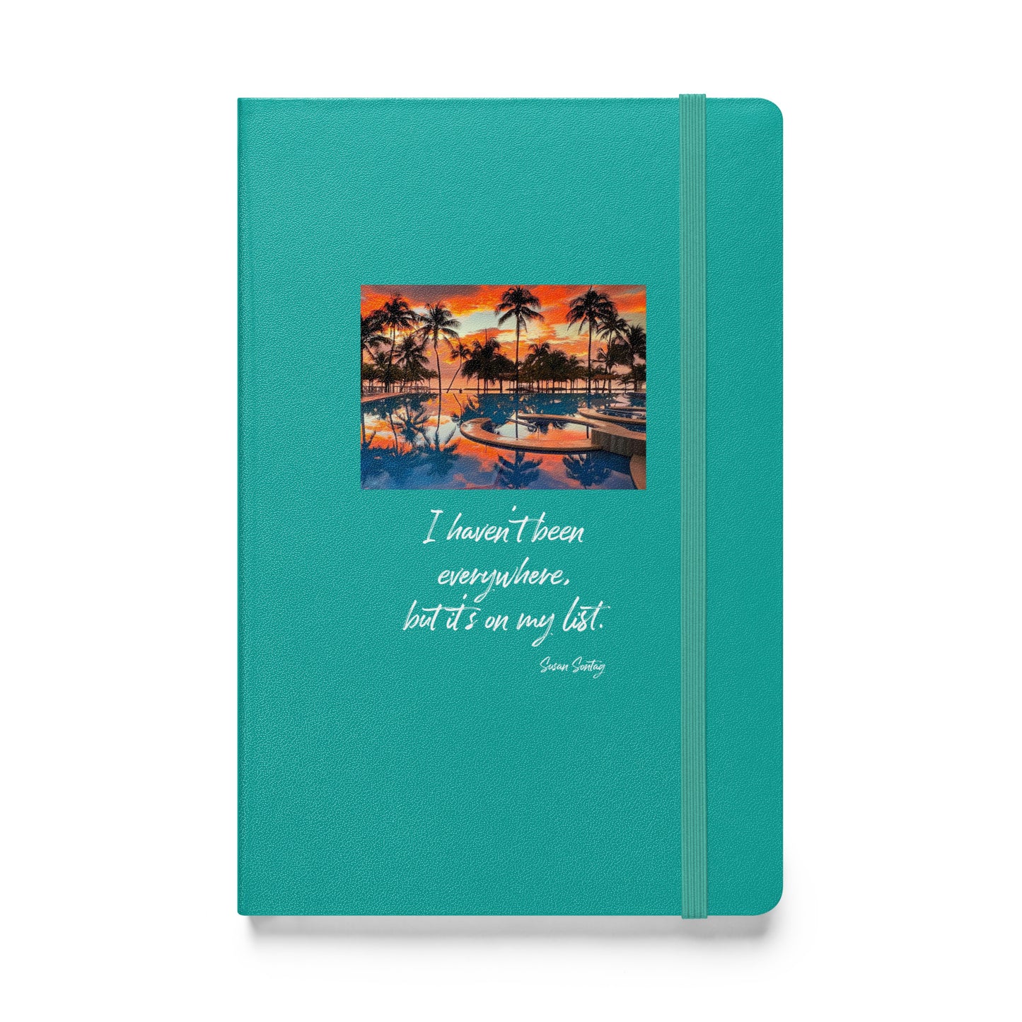 Travel notebook with quote, Hardcover bound