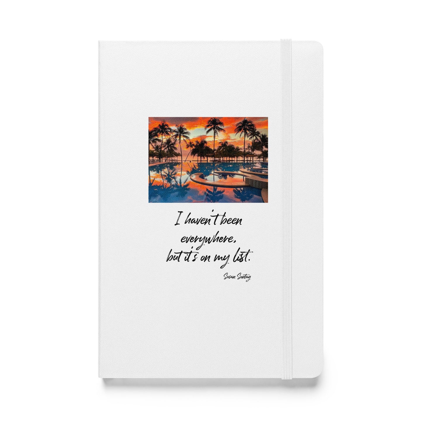 Travel notebook with quote, Hardcover bound